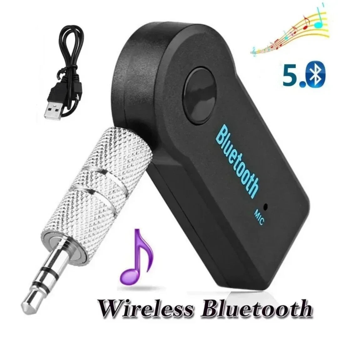 Bluetooth 5.0 AUX Receiver with Mic | 3.5mm Jack Wireless Audio Adapter for Car, Phone & Home Stereo