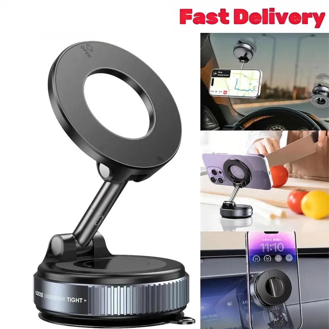 Strong Magnetic Car Phone Holder | 360° Rotating Foldable Mount | Universal Dashboard & Windshield Bracket for iPhone & Android