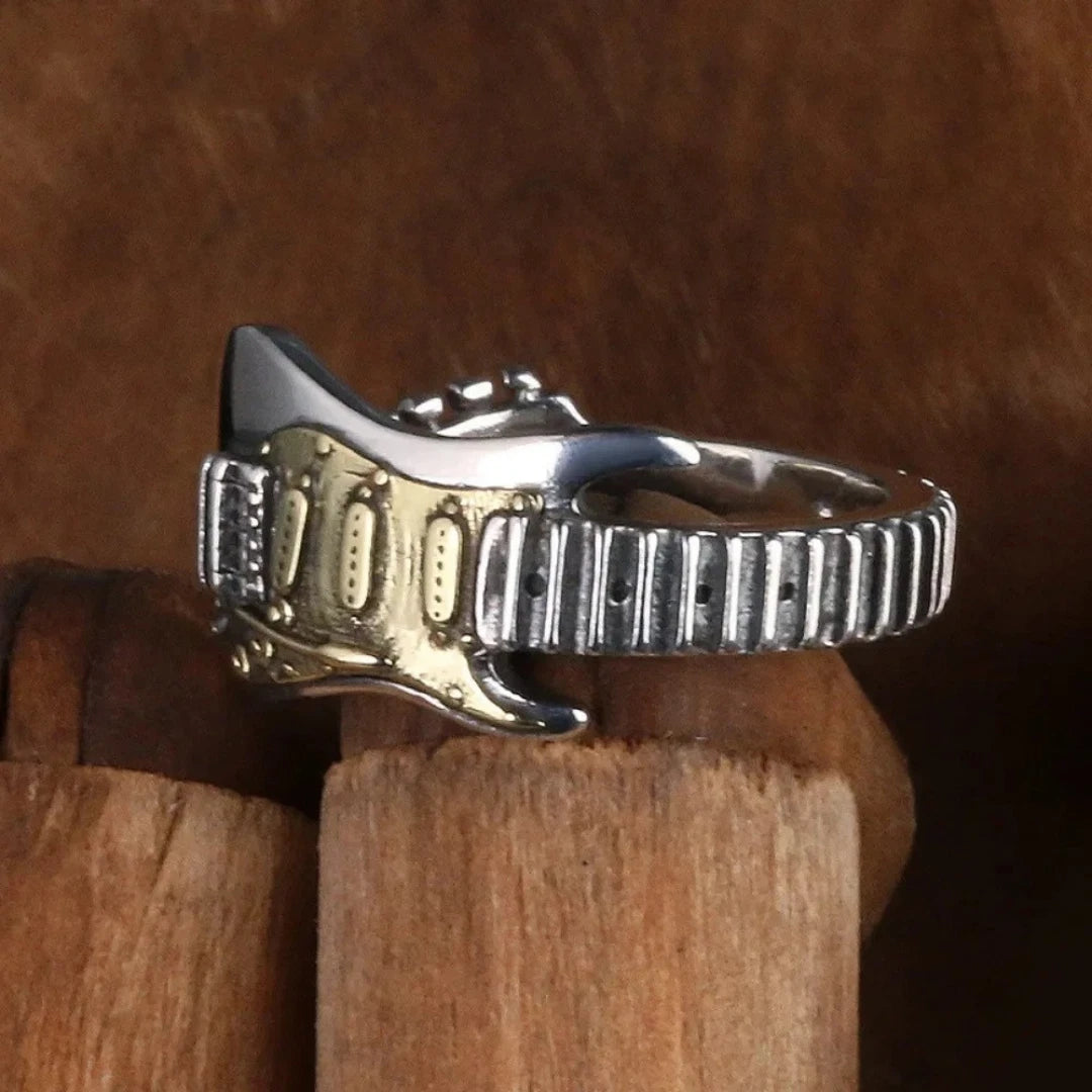 Adjustable Guitar Ring for Men & Women | Vintage Rock Music Ring | Punk Silver Guitar Jewelry Gift