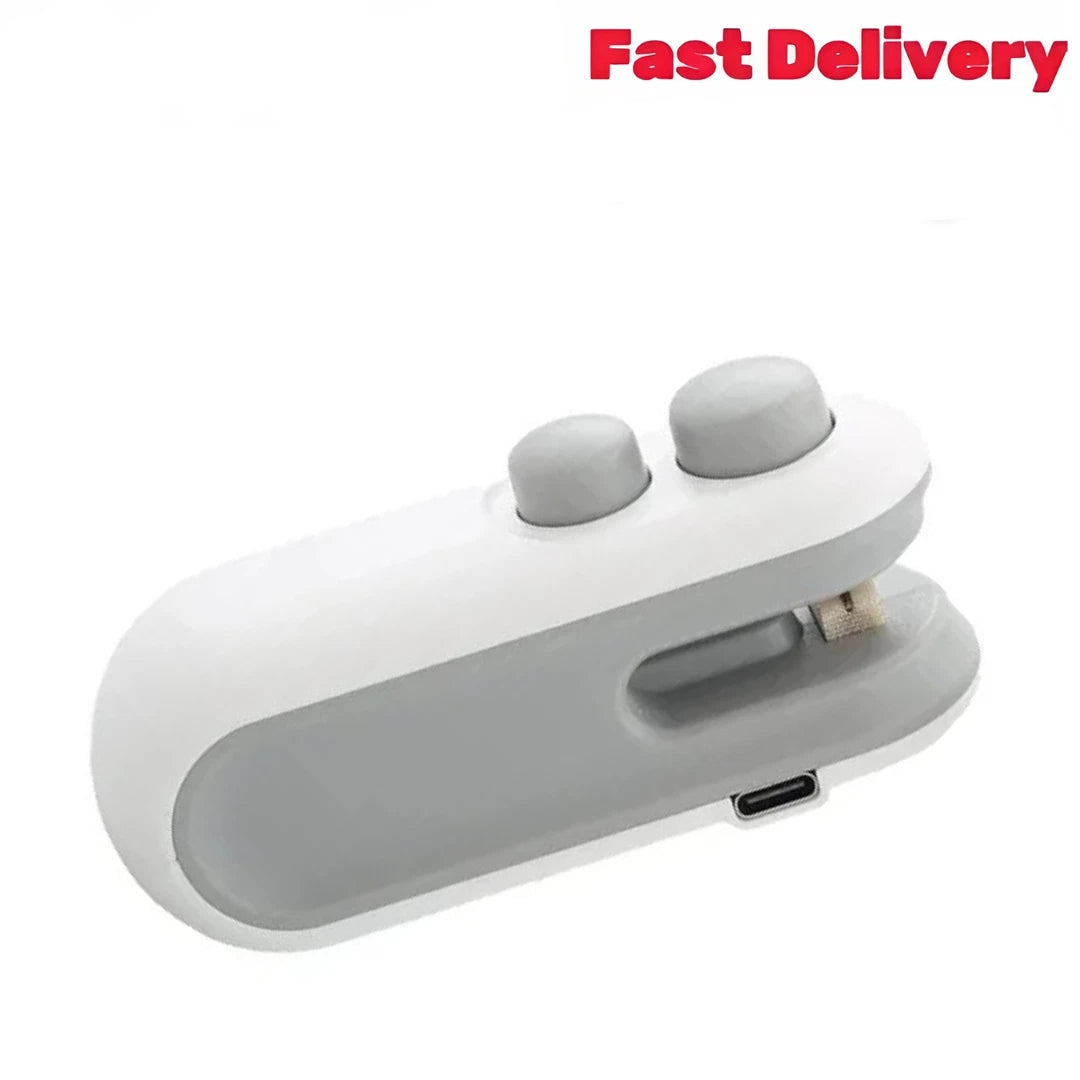 2-in-1 Mini Bag Sealer & Cutter – USB Rechargeable Food Sealing Machine for Kitchen Storage & Freshness