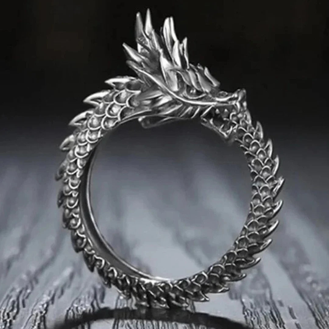 Antique Dragon Adjustable Ring – Gothic Punk Unisex Jewelry | Retro Dragon Ring for Men & Women