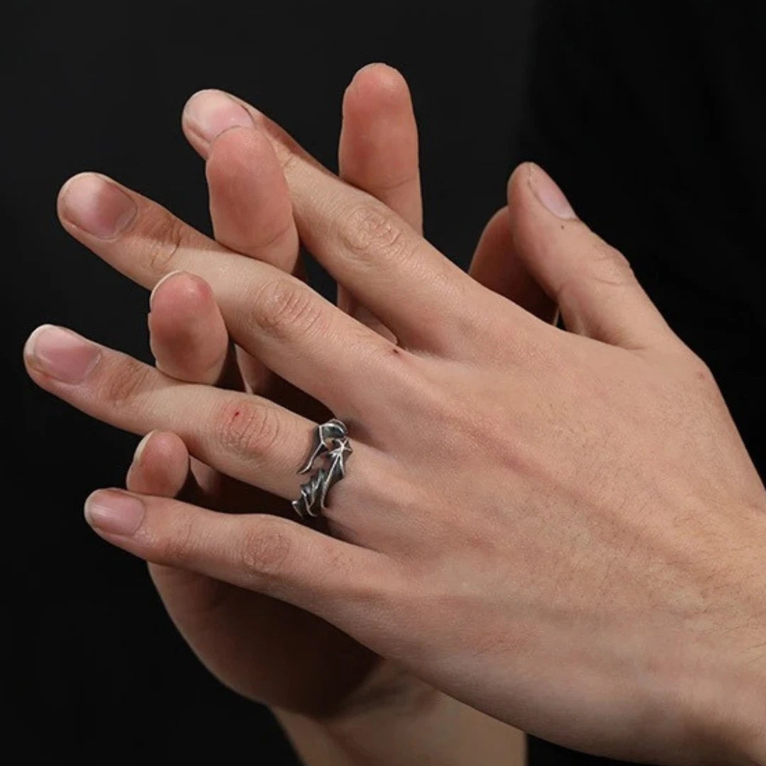 Vintage Rattan Ring | Adjustable Silver Open Band Unisex Ring | Boho Retro Woven Pattern Jewelry for Men & Women UK