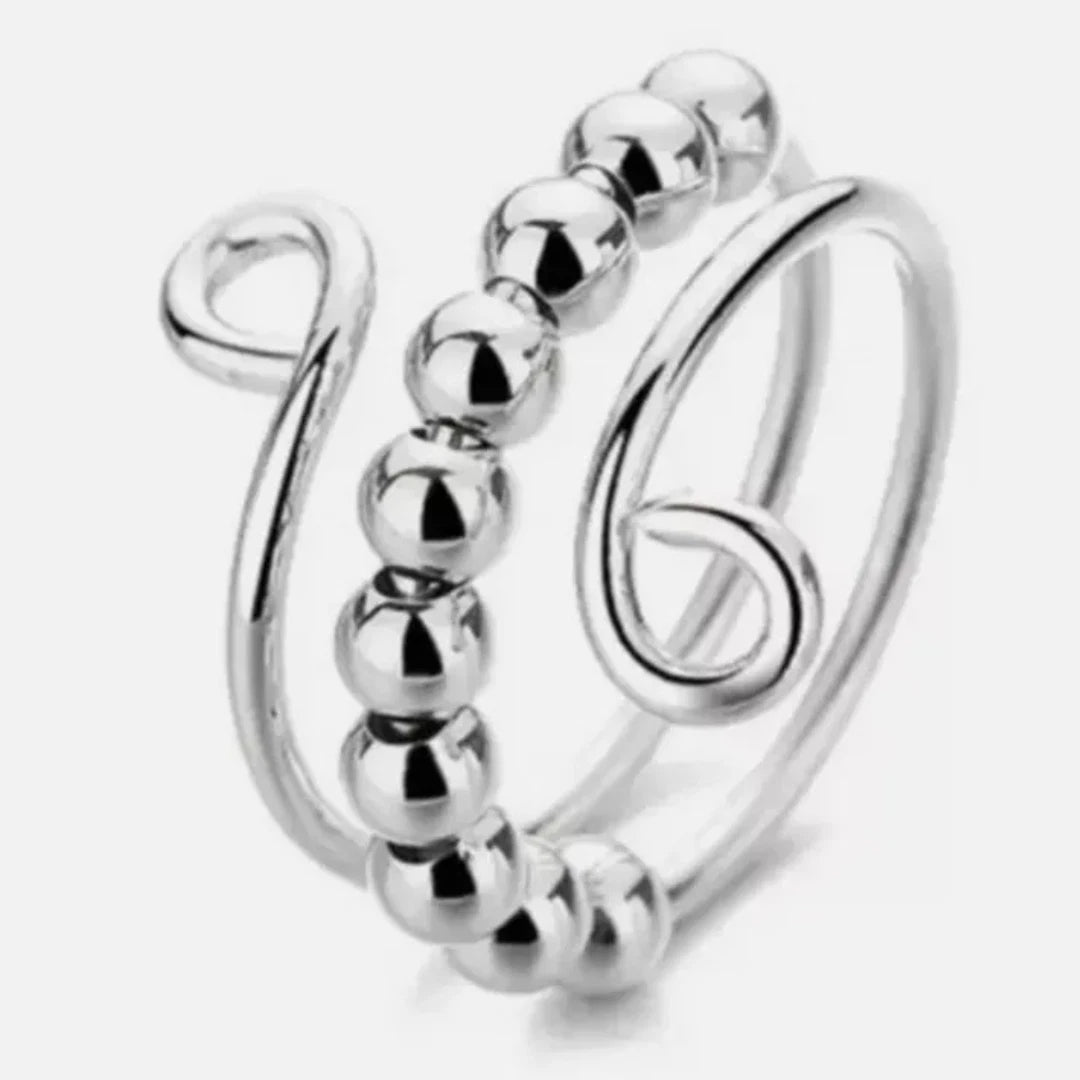 To My Daughter Anti-Anxiety Spinner Ring | Sterling Silver Fidget Bead Ring for Stress Relief & Focus | Women & Girls Gift