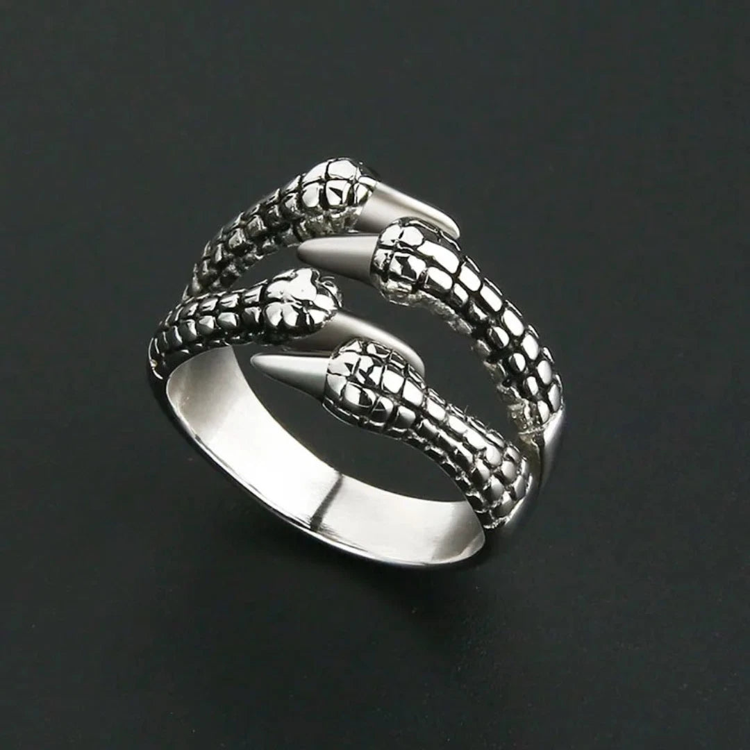 Adjustable Eagle Claw Ring | Vintage Gothic Punk Silver Ring for Men & Women | Biker Unisex Statement Jewelry UK