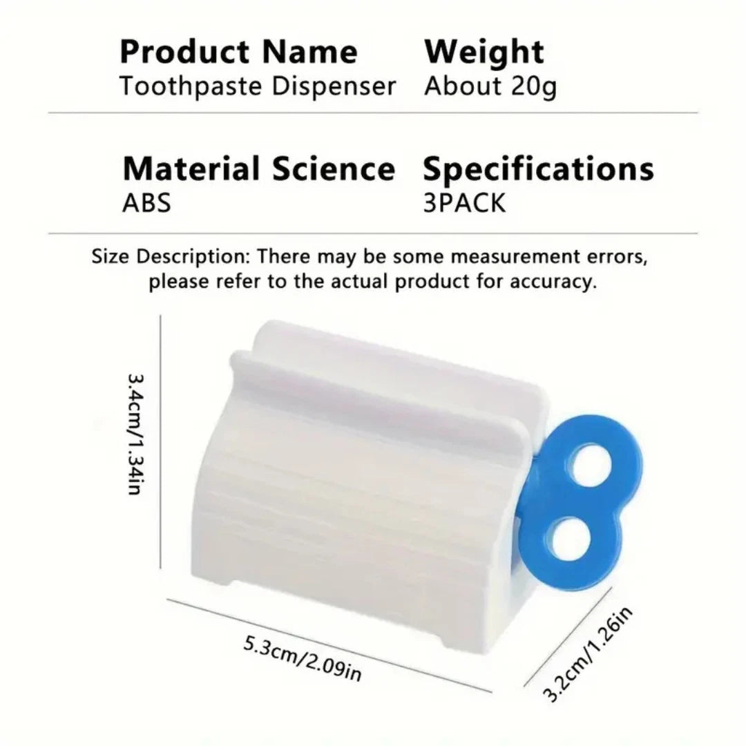 6 × Rolling Tube Toothpaste Squeezer Set – Easy Dispenser & Holder Stand for Toothpaste, Creams & Gels