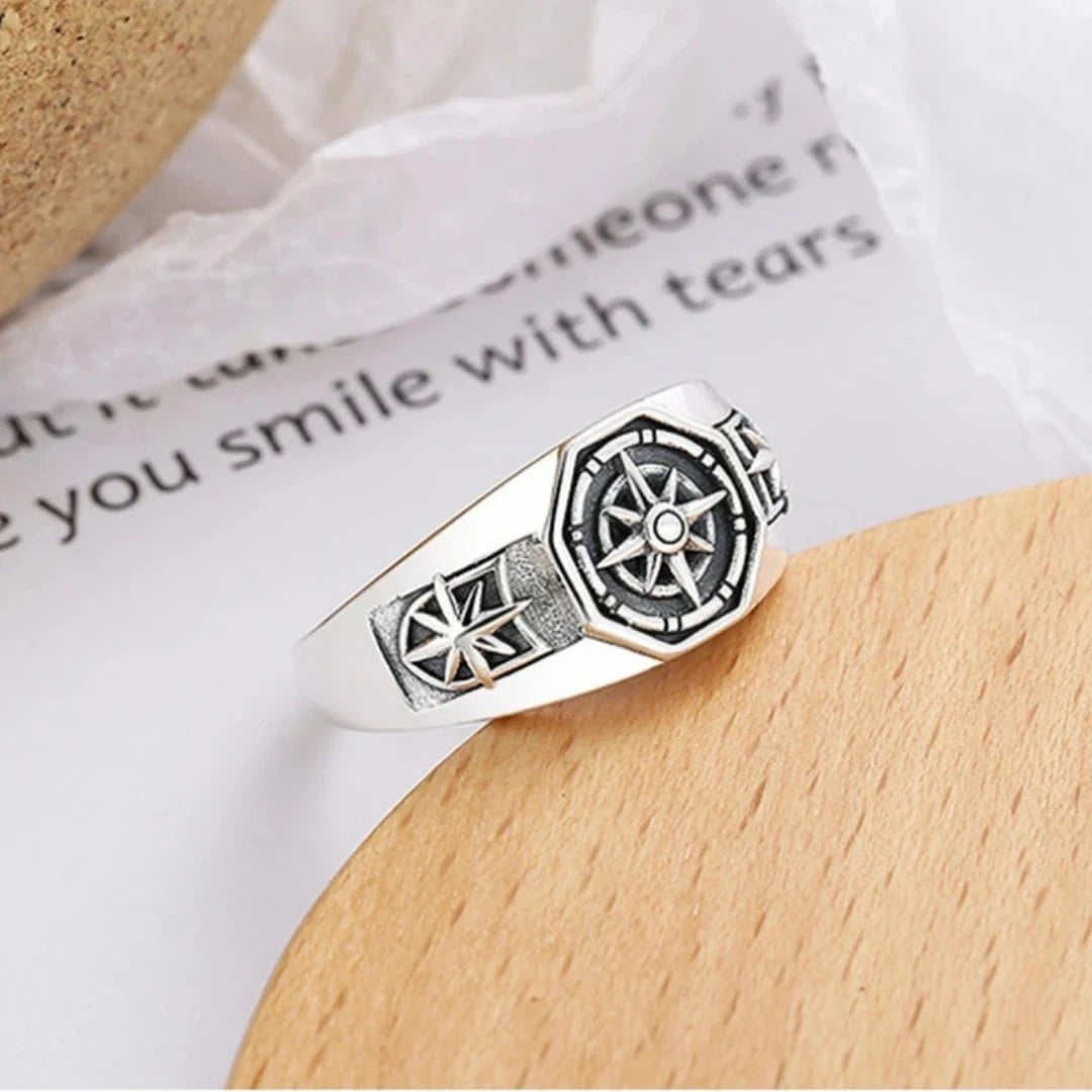 Poseidon Star Adjustable Gothic Ring | Retro Hip-Hop Open Band Ring for Men & Women | Trendy Streetwear Fashion Jewelry