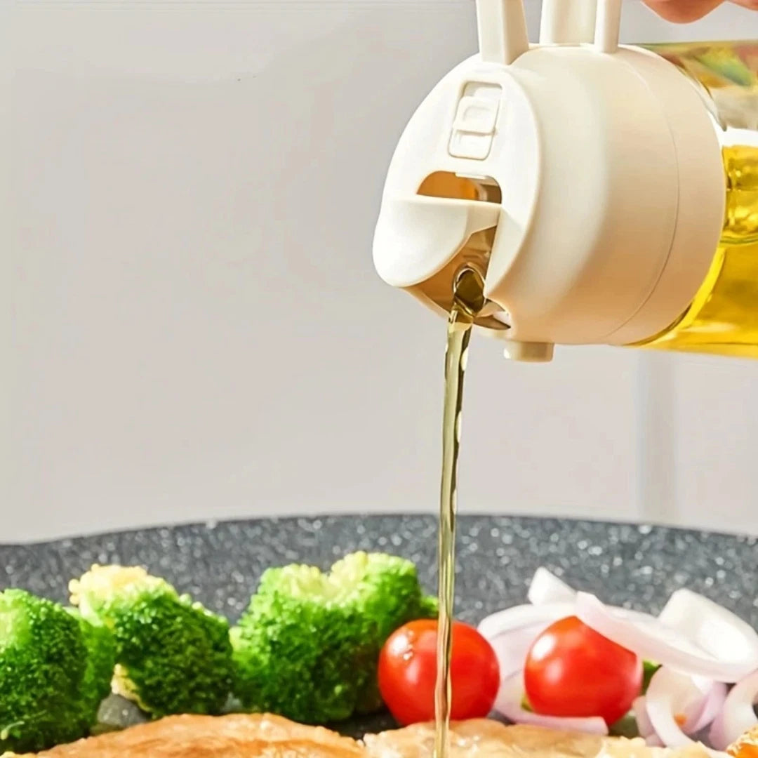 2-in-1 Oil Dispenser & Sprayer Bottle (470ml) – Adjustable Oil Spray & Pour Control for Cooking, Air Fryer & Kitchen Use