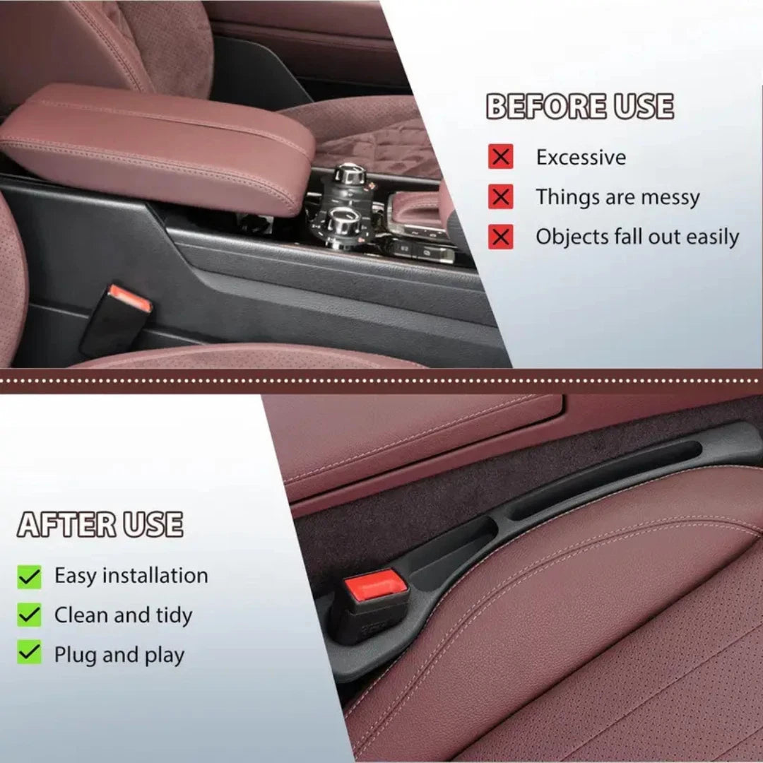 2Pcs Car Seat Gap Filler | Universal Side Seam Plug Strip | Anti-Drop Leak-Proof Seat Organizer for Car, SUV & Truck Interior