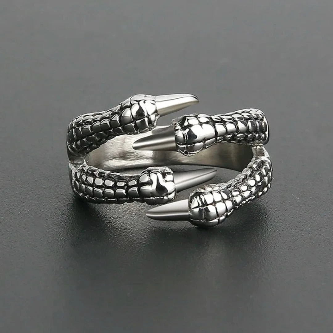 Adjustable Eagle Claw Ring | Vintage Gothic Punk Silver Ring for Men & Women | Biker Unisex Statement Jewelry UK