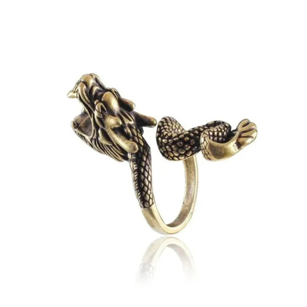 Adjustable Dragon Ring for Men & Women | Chunky Vintage Dragon Statement Ring | Gothic Boho Punk Jewelry Gift