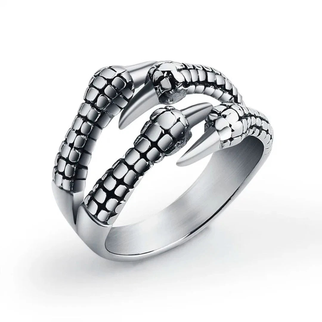Adjustable Eagle Claw Ring | Vintage Gothic Punk Silver Ring for Men & Women | Biker Unisex Statement Jewelry UK