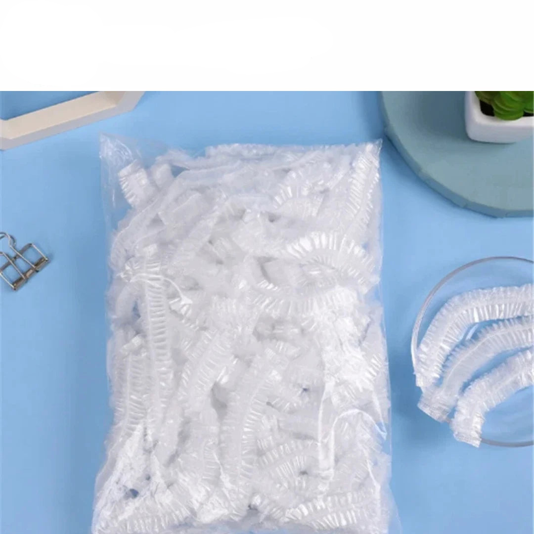 Disposable Shower Caps (10–1000 pcs) – Waterproof Clear Hair Covers for Home, Salon & Travel