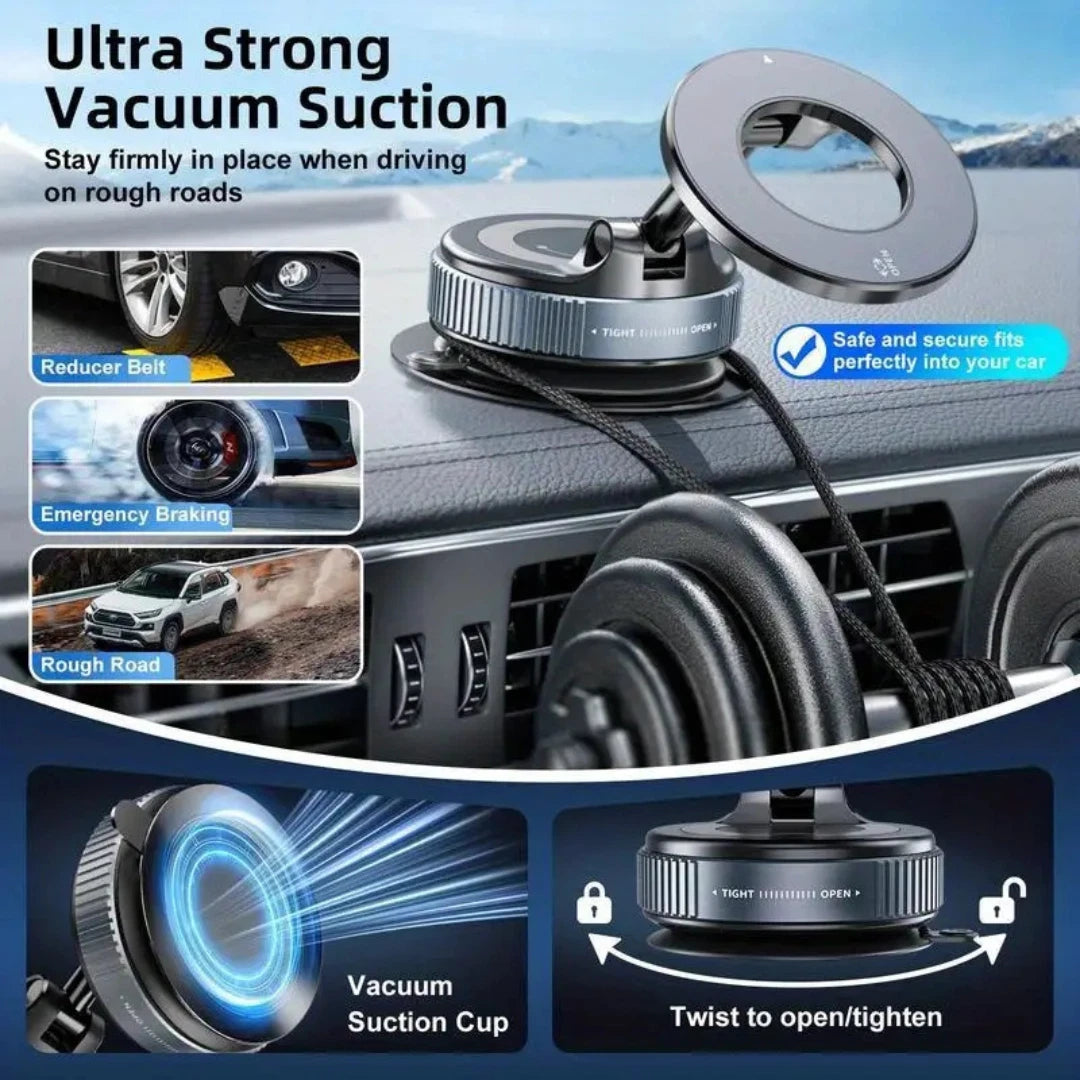 Strong Magnetic Car Phone Holder | 360° Rotating Foldable Mount | Universal Dashboard & Windshield Bracket for iPhone & Android