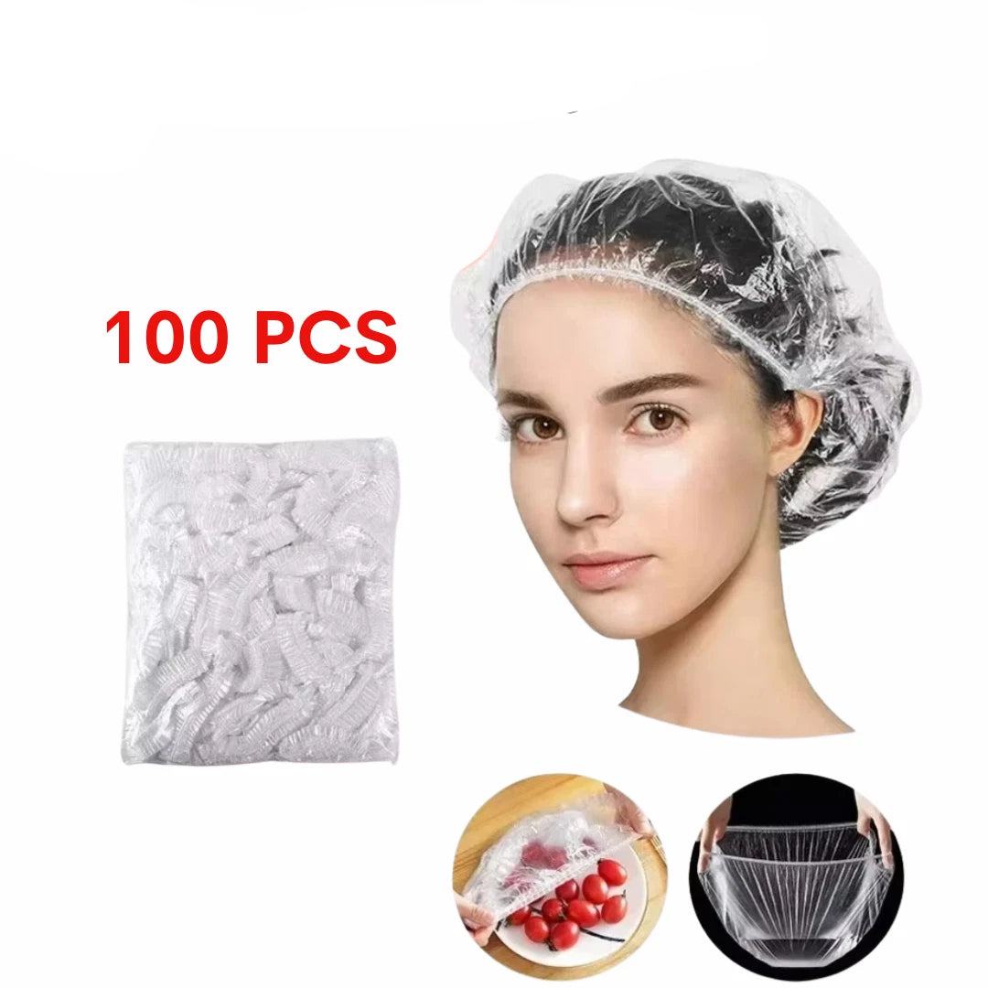 Disposable Shower Caps (10–1000 pcs) – Waterproof Clear Hair Covers for Home, Salon & Travel