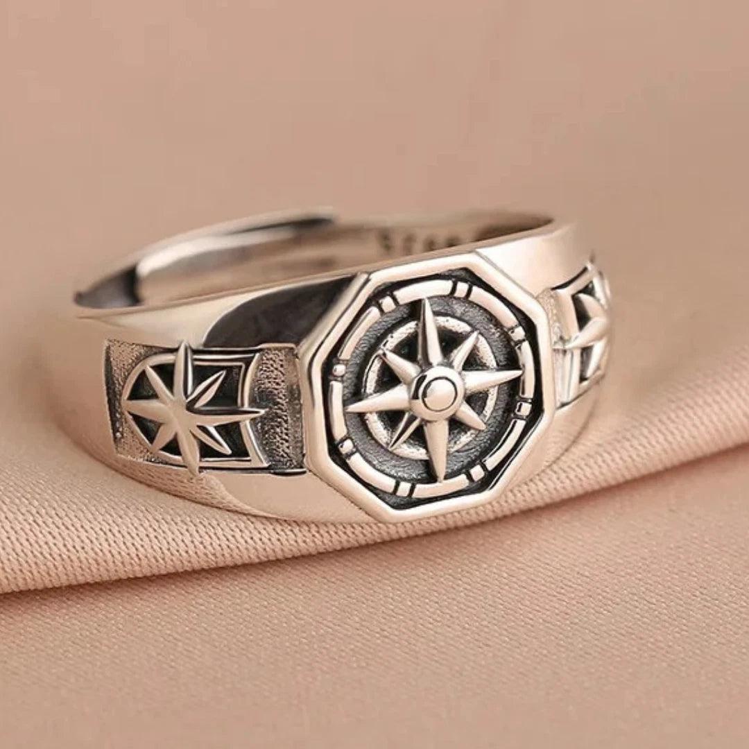 Poseidon Star Adjustable Gothic Ring | Retro Hip-Hop Open Band Ring for Men & Women | Trendy Streetwear Fashion Jewelry