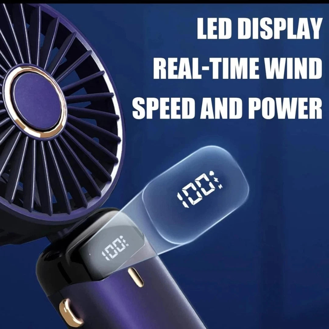 2-Pack USB Rechargeable Handheld Mini Fans – 5-Speed Foldable Portable Fans for Home, Office & Travel