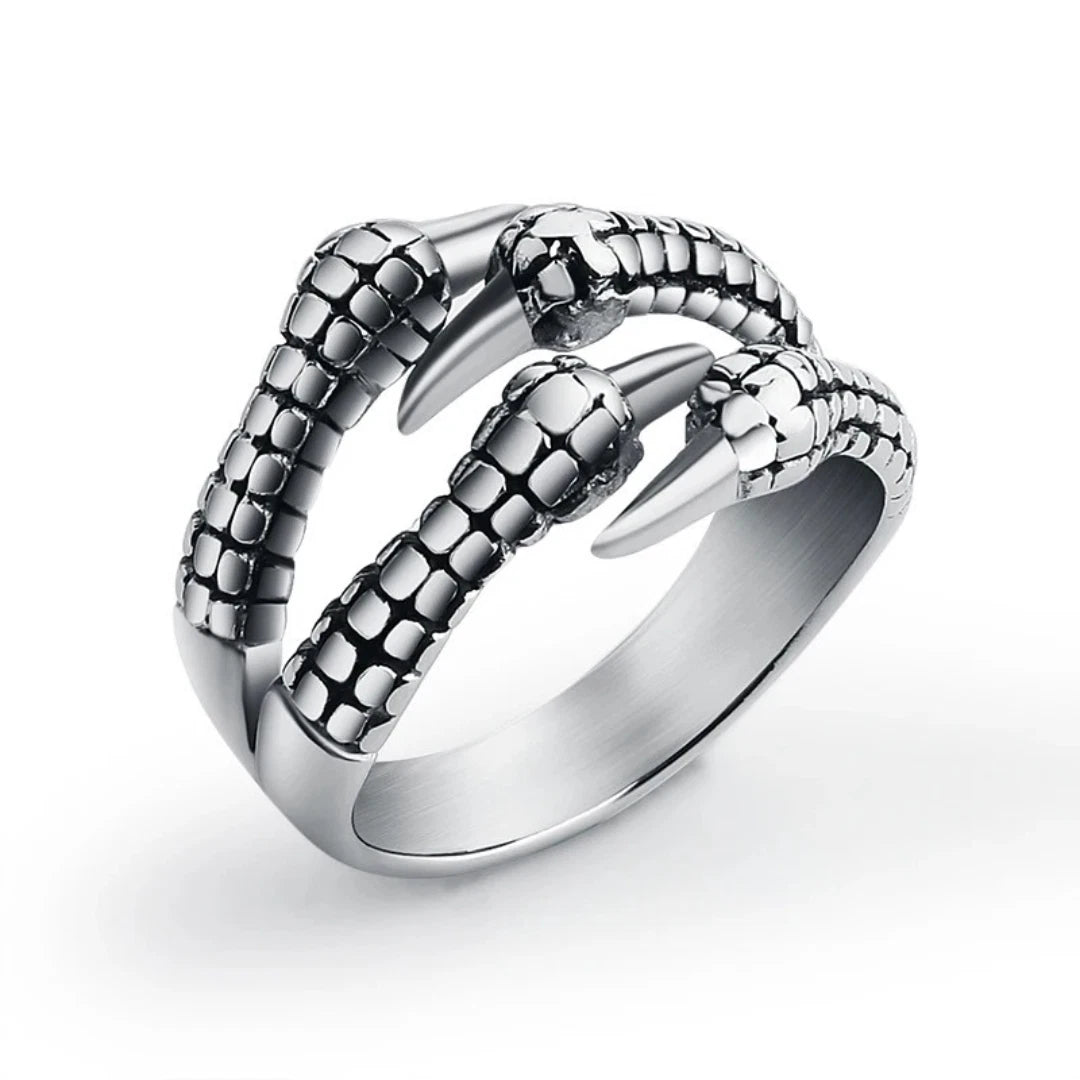 Adjustable Eagle Claw Ring | Vintage Gothic Punk Silver Ring for Men & Women | Biker Unisex Statement Jewelry UK