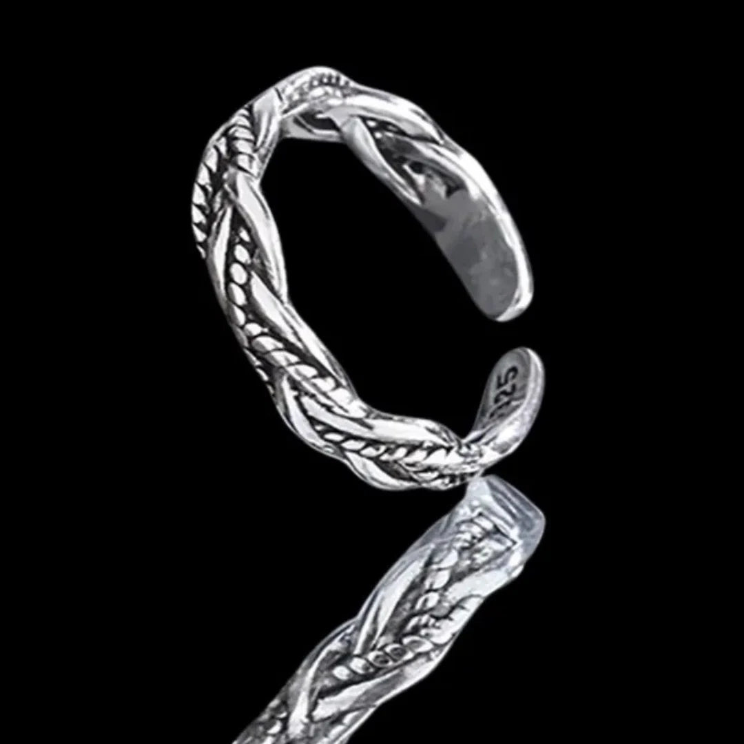 Adjustable Silver Angel Wing Ring | Sterling Silver Guardian Angel Ring for Men & Women | Spiritual Jewelry Gift of Love & Protection