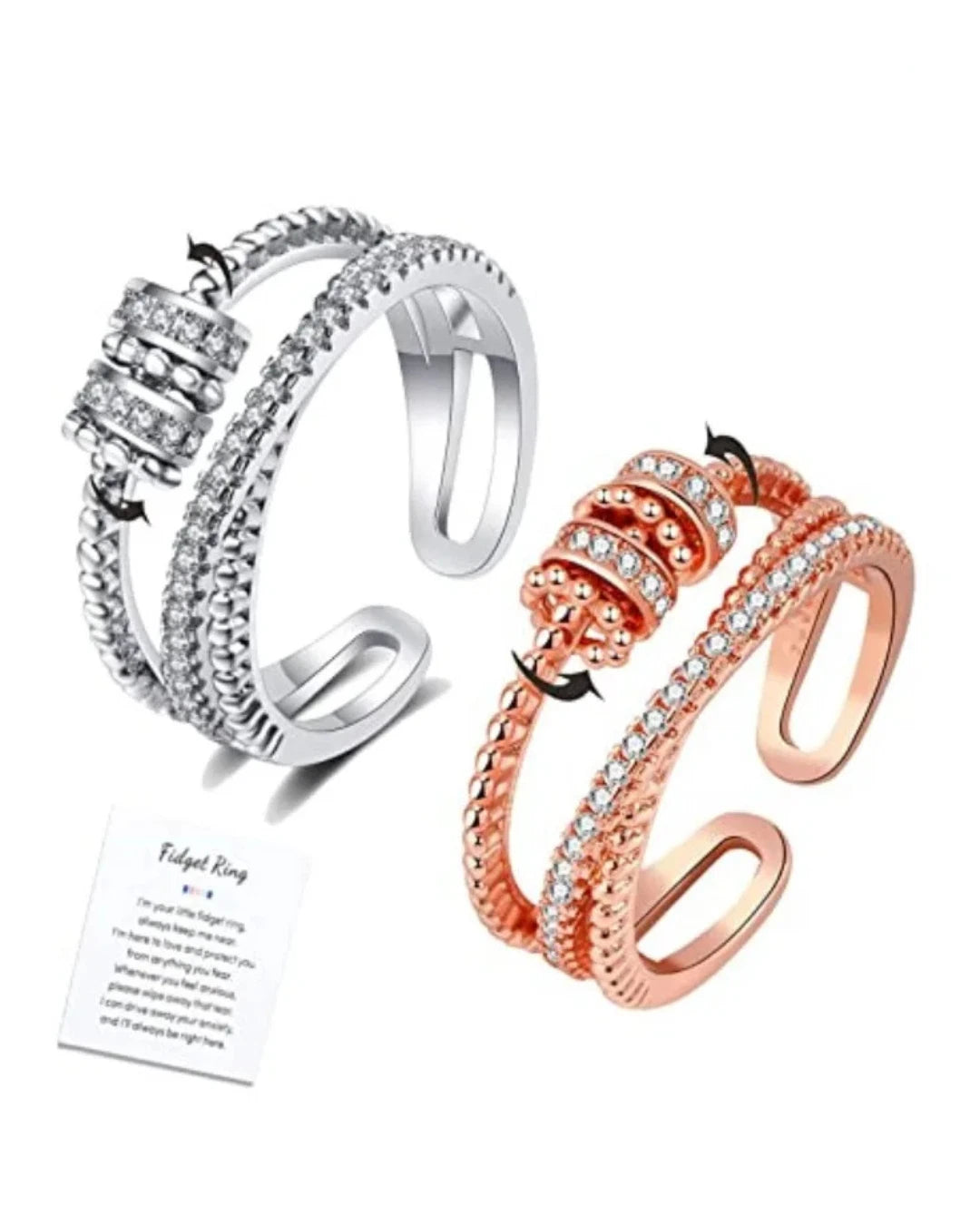 To My Daughter Anti-Anxiety Ring – Spinner Fidget Beads Ring for Stress Relief & Mindfulness | Gift for Women & Girls