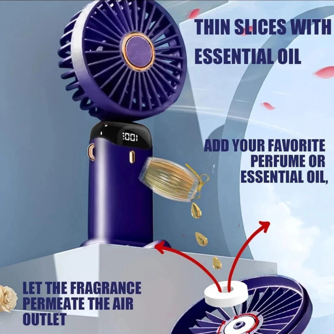 2-Pack USB Rechargeable Handheld Mini Fans – 5-Speed Foldable Portable Fans for Home, Office & Travel