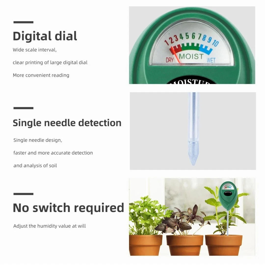 Soil Moisture Meter – No Battery Required | Hygrometer for Indoor & Outdoor Plant Watering