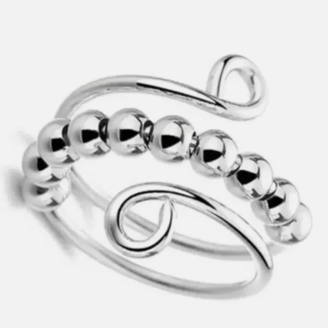 To My Daughter Anti-Anxiety Spinner Ring | Sterling Silver Fidget Bead Ring for Stress Relief & Focus | Women & Girls Gift