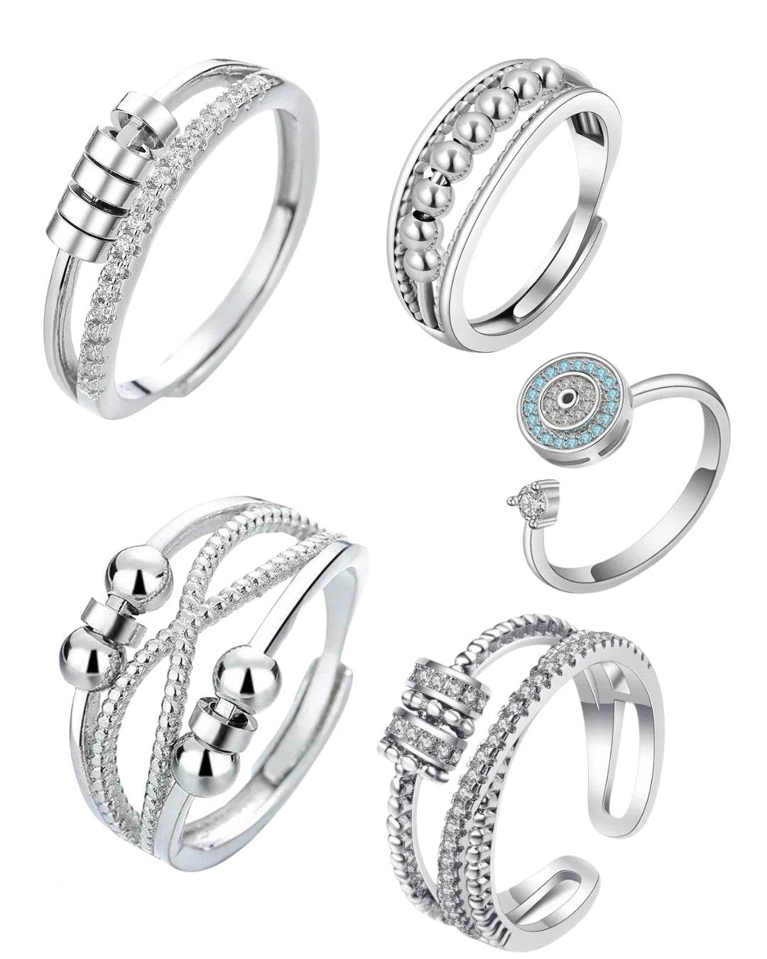 To My Daughter Anti-Anxiety Ring – Spinner Fidget Beads Ring for Stress Relief & Mindfulness | Gift for Women & Girls