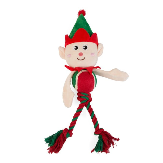 Christmas Elf Dog Toy – Plush & Rope Festive Holiday Pet Toy