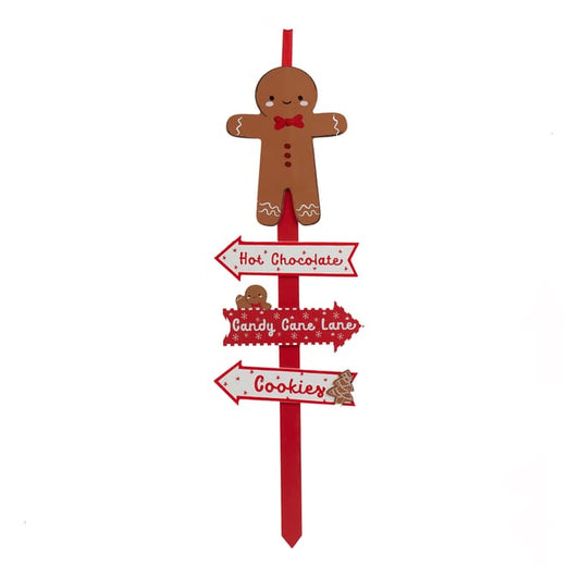 Gingerbread Christmas Directional Sign – Holiday Wall or Yard Décor