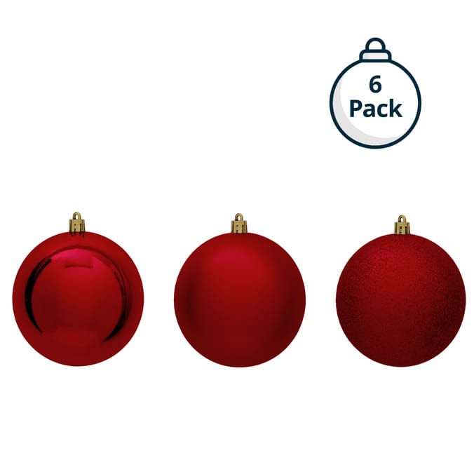 Classic Christmas Bauble Set – Shatterproof Tree Ornaments with Glossy, Matte & Glitter Finishes