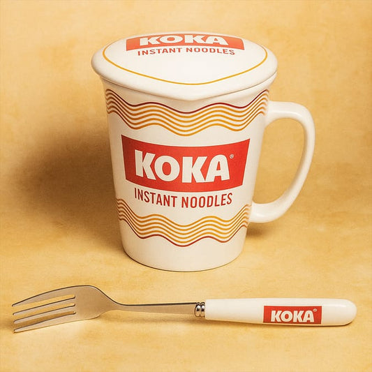 KOKA Instant Noodles Ceramic Mug & Fork Set