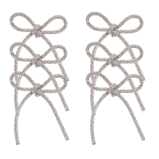 Frosted Spirit Silver Jewel Bow 6 Pack