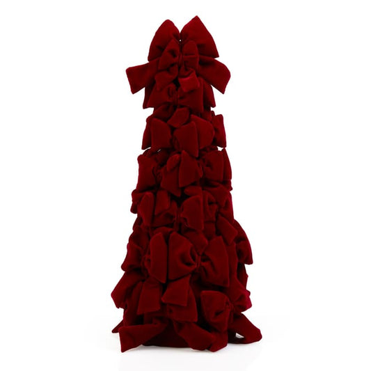 Velvet Bow Cone Christmas Tree Decoration