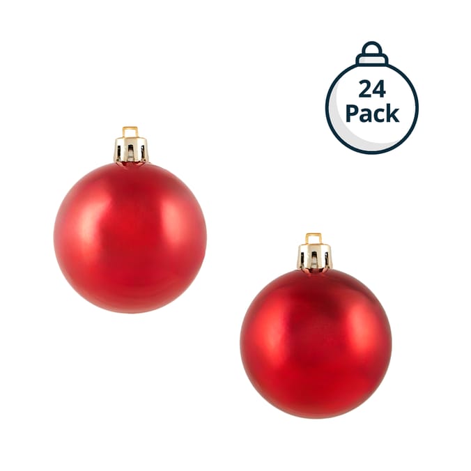 24-Pack Shatterproof Christmas Bauble Set – Assorted Finishes