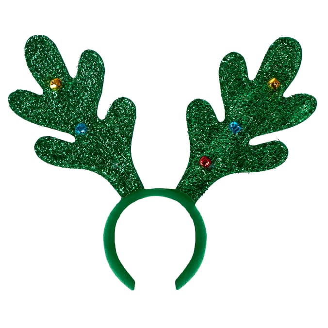 Glitter Reindeer Antler Headband with Festive Gems