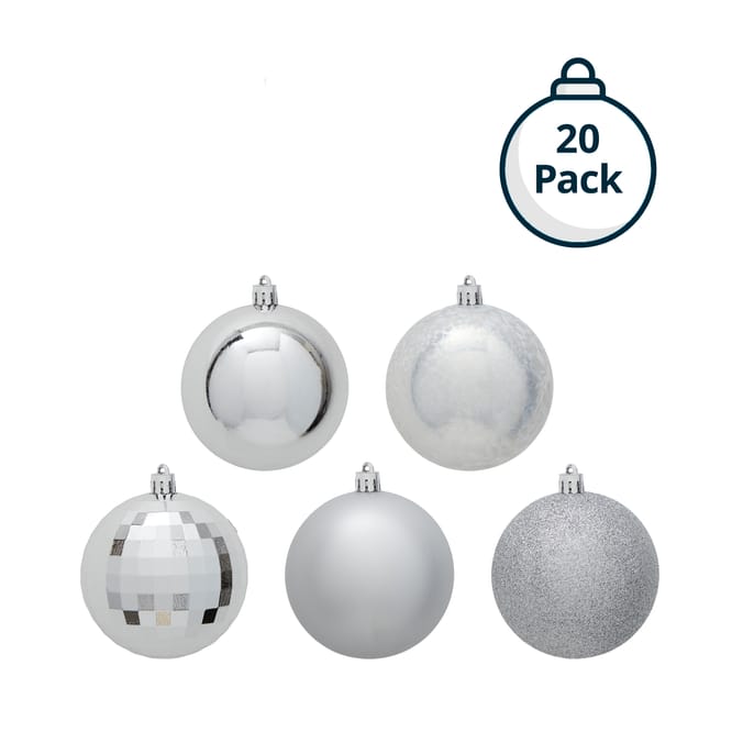 20-Pack Christmas Tree Bauble Set – Assorted Shatterproof Ornaments for Holiday Decoration