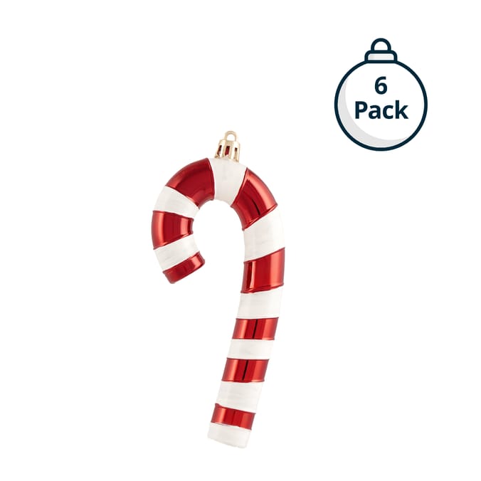 Sleigh Bells Christmas Candy Cane Decoration 6 Pack