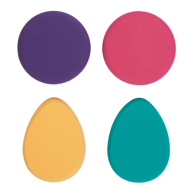 4-Piece Makeup Beauty Blender Sponge Set – Assorted Shapes & Colors