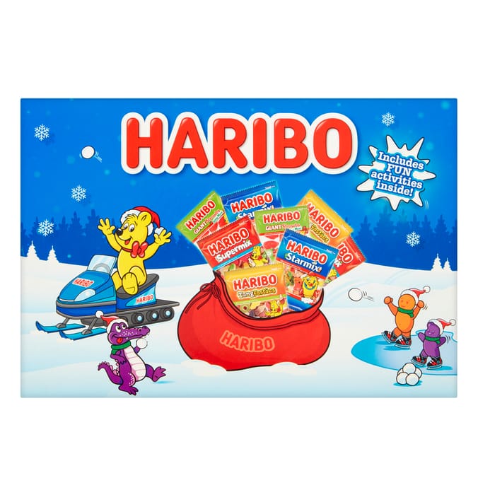 Haribo Winter Gift Box – Assorted Gummy Selection with Fun Activities Inside