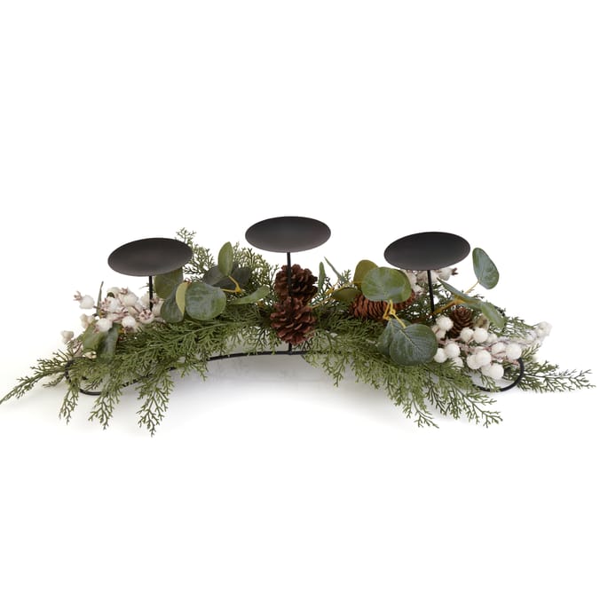 Festive Feeling Berry Table Candle Holder – Holiday Centerpiece in