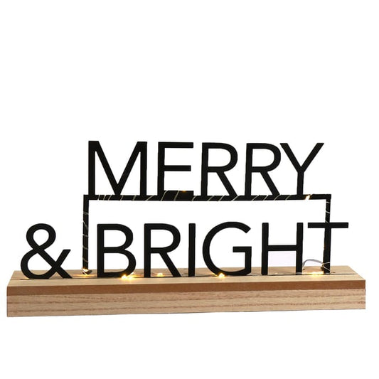 Merry & Bright Light-Up Holiday Sign
