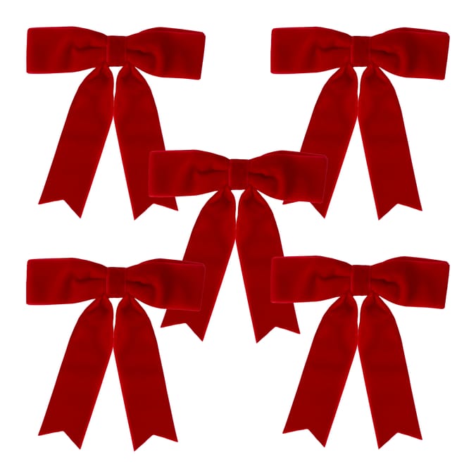 Velvet Christmas Bow Ornament Set – Premium Hanging Ribbon Bows for Tree, Wreaths & Holiday Décor