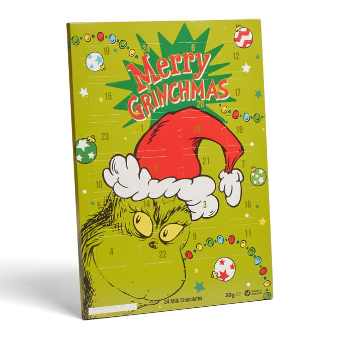 Merry Grinchmas Advent Calendar – 24 Milk Chocolates – Grinch Christmas Countdown