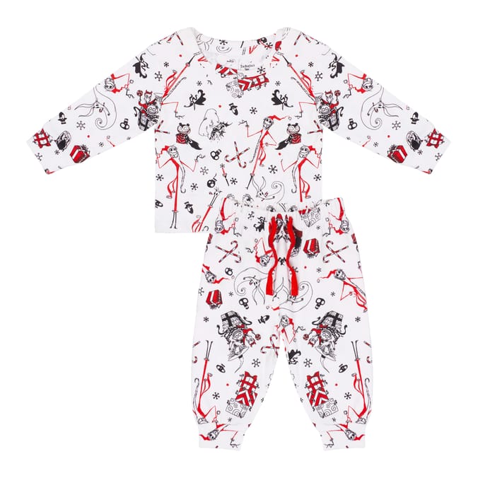 Kids Nightmare Before Christmas Jack Skellington Printed Pajama Set – Soft Winter Nightwear