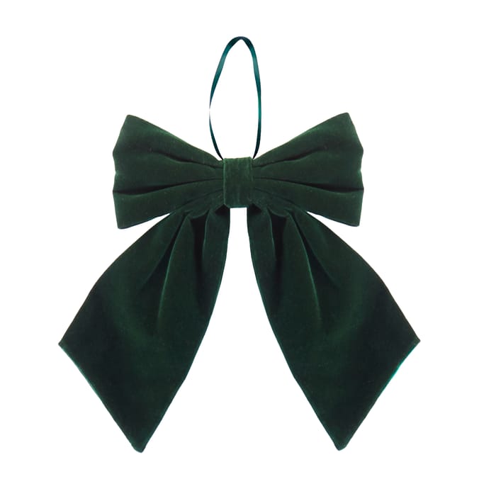 Velvet Christmas Bow Decoration – Large Hanging Holiday Ribbon for Wreaths