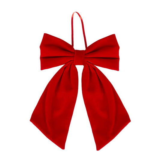 Velvet Christmas Bow Decoration – Large Hanging Holiday Ribbon for Wreaths
