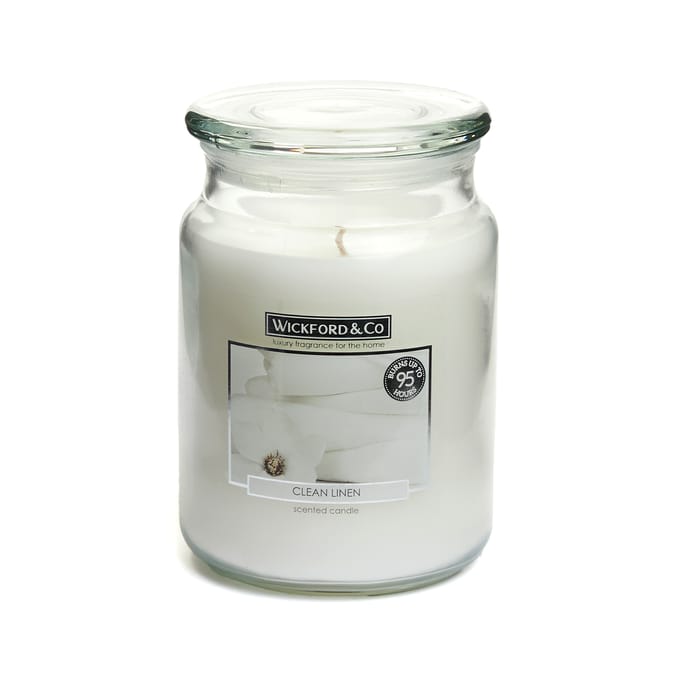 Wickford & Co Clean Linen Scented Jar Candle – Fresh Home Fragrance