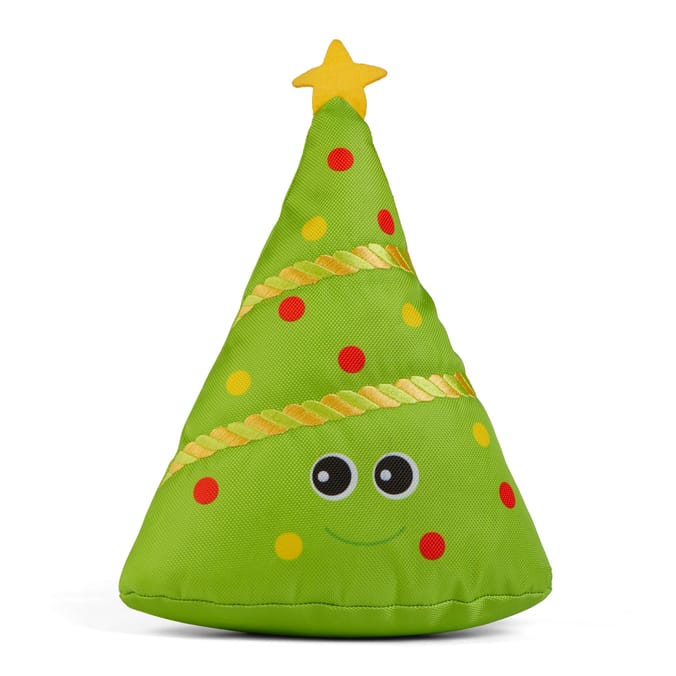 Christmas Tree Dog Toy – Festive Plush Squeaky Holiday Pet Toy