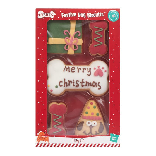 Chester’s Festive Dog Biscuits – Christmas Dog Treat Gift Set (113g)