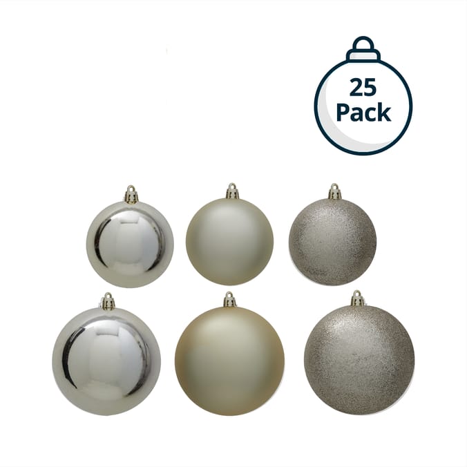Festive Feeling Mixed Size Christmas Baubles 25 Pack - Navy